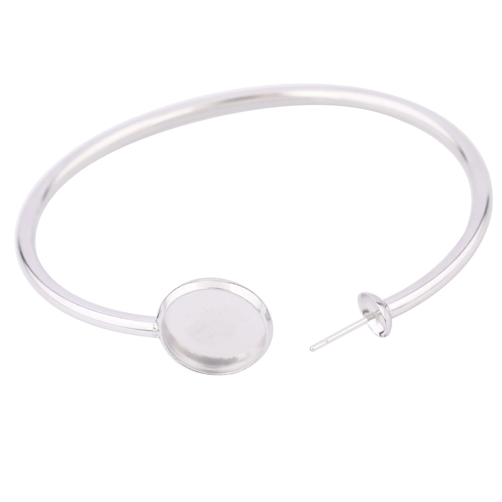 

2pcs Stainless Steel Pearl Mout Bracelet Base Blanks Fit 12mm Cabochon Bangle Bezel Setting Trays Diy Bendable Jewelry Findings