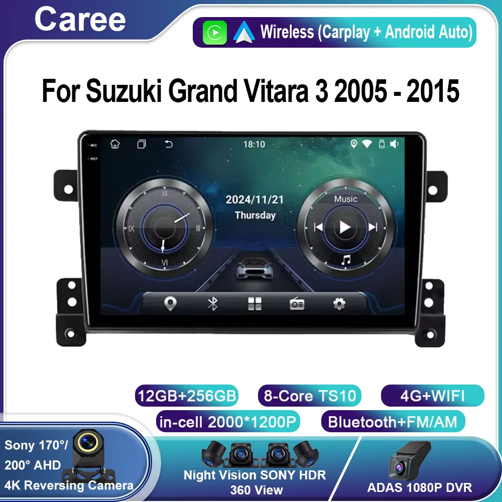 

Android For Suzuki Grand Vitara 3 2005 - 2015 Car Radio Multimidia Player Navigation 4G Carplay Car GPS Intelligent Systems WIFI