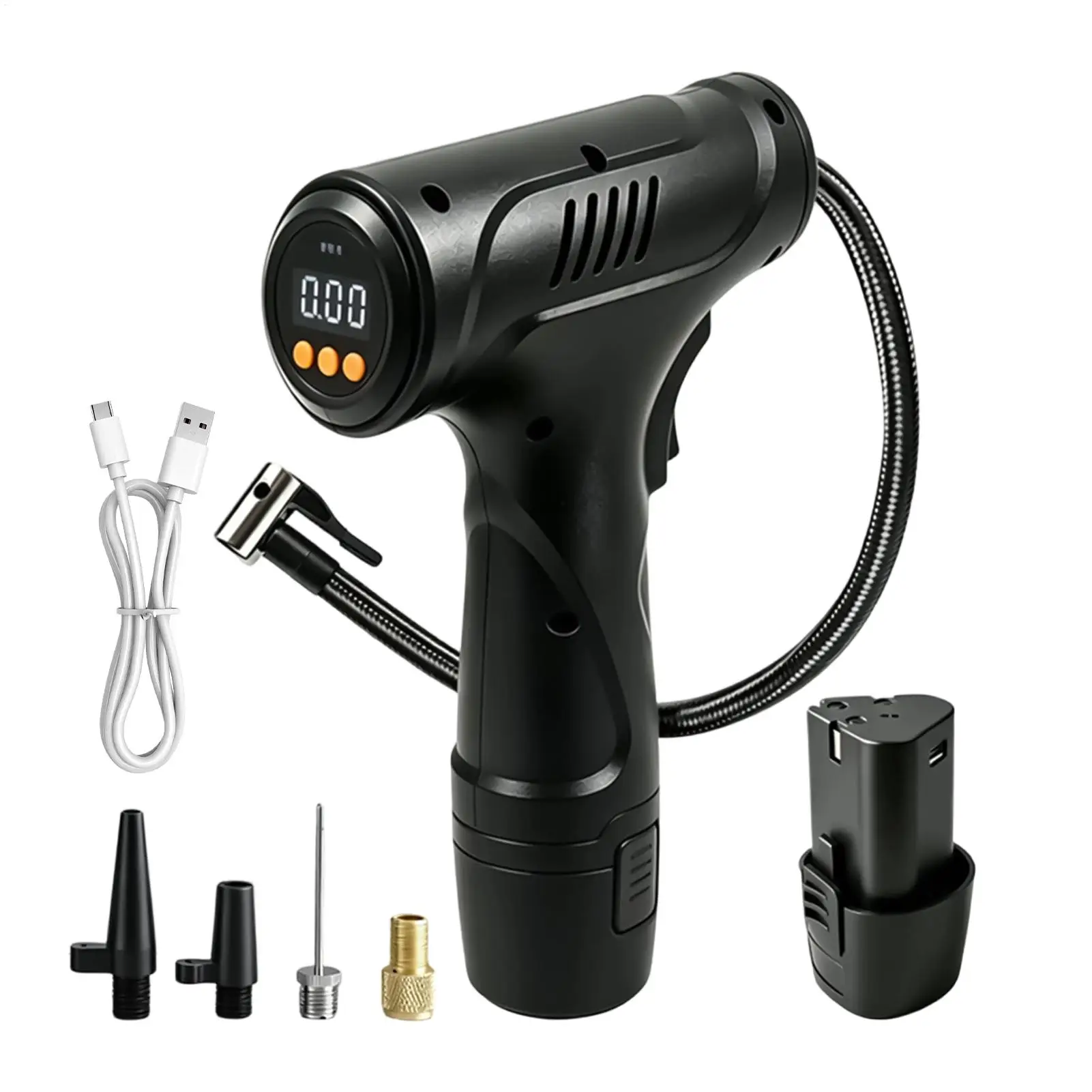 Portable Air Pump With Digital Pressure Gauge Cordless Rechargeable Small Car Tire Air Pump Portable For Bike Motorcycle