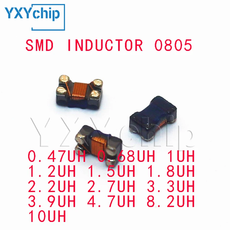 20pcs 0805 Smd Wirewound Inductor 0.47uh 0.68uh 1uh 1.2uh 1.5uh 1.8uh 2.2uh 2.7uh 3.3uh 3.9uh 4.7uh 8.2uh 10uh High Frequency