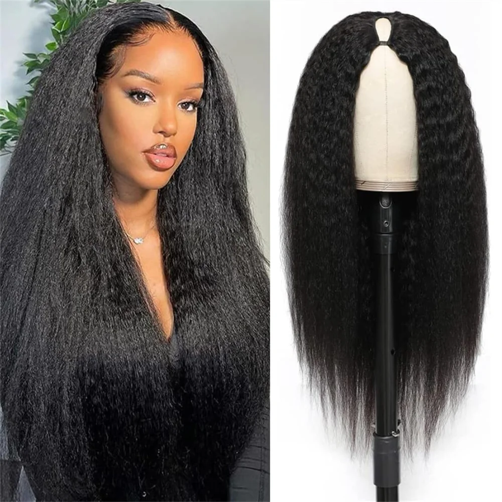 

Yaki Straight U Part Wig Human Hair Wigs For Women Yaki Straight U Part Human Hair Wigs Indian Remy Glueless 180% Density Wig