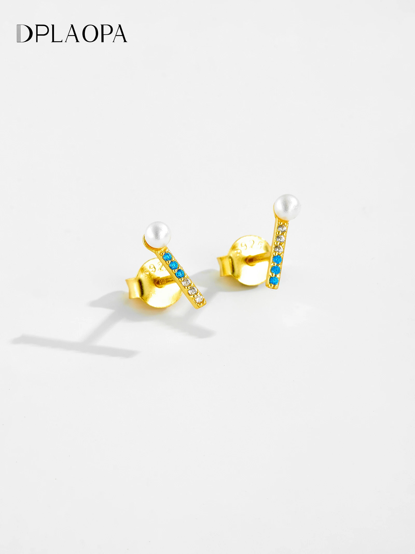 

Серьги-гвоздики DPLAOPA из стерлингового серебра 925 пробы с синим цирконием и белым жемчугом, классические, роскошные, изысканные, для свадьбы и годовщины