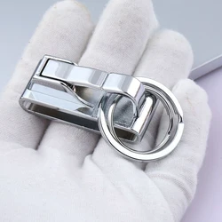 Men Belt Keychain Solid Color Alloy Ring Waist Buckle Fashion Accessory Clip Metal Waistband Pendent for Wallet