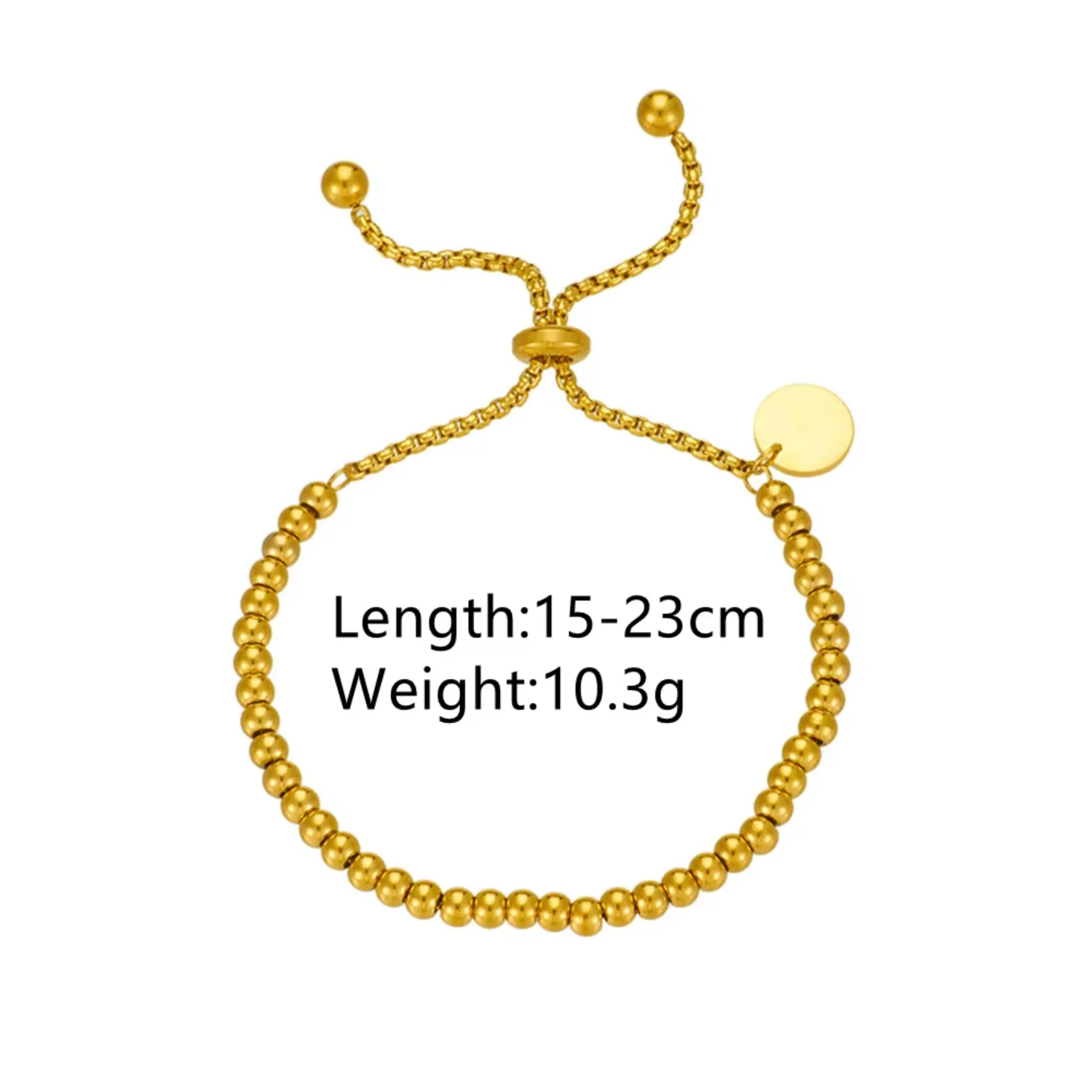 Damen-Armband aus 18 Karat vergoldetem Edelstahl mit Perlen, verstellbares Push-Pull-Armband, Modeschmuck