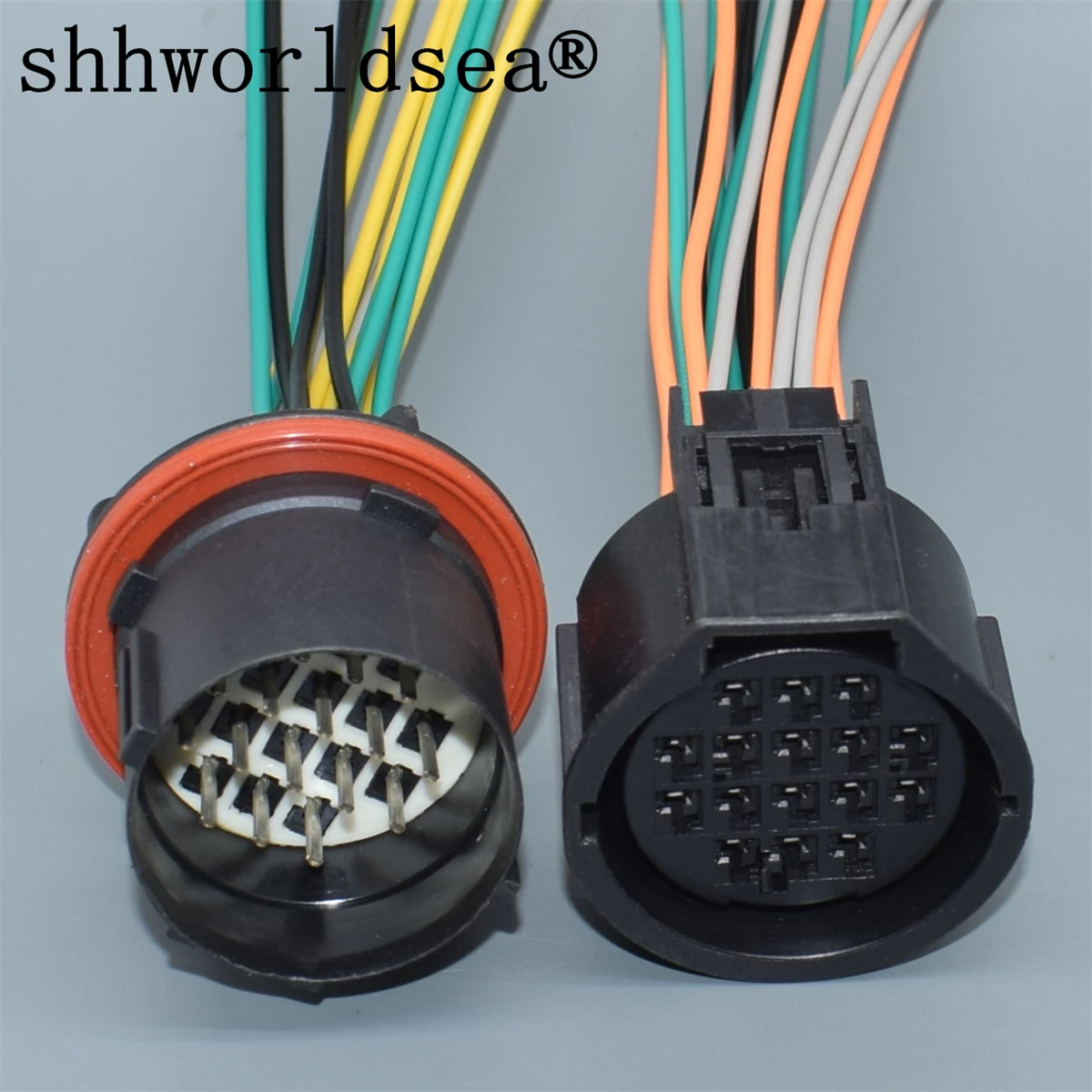 

shhworldsea 16 Pin 2.3mm 7283-3445-30 7282-3445-30 Head Lamps Automotive Car Headlight Light Cable Socket For Land Rover