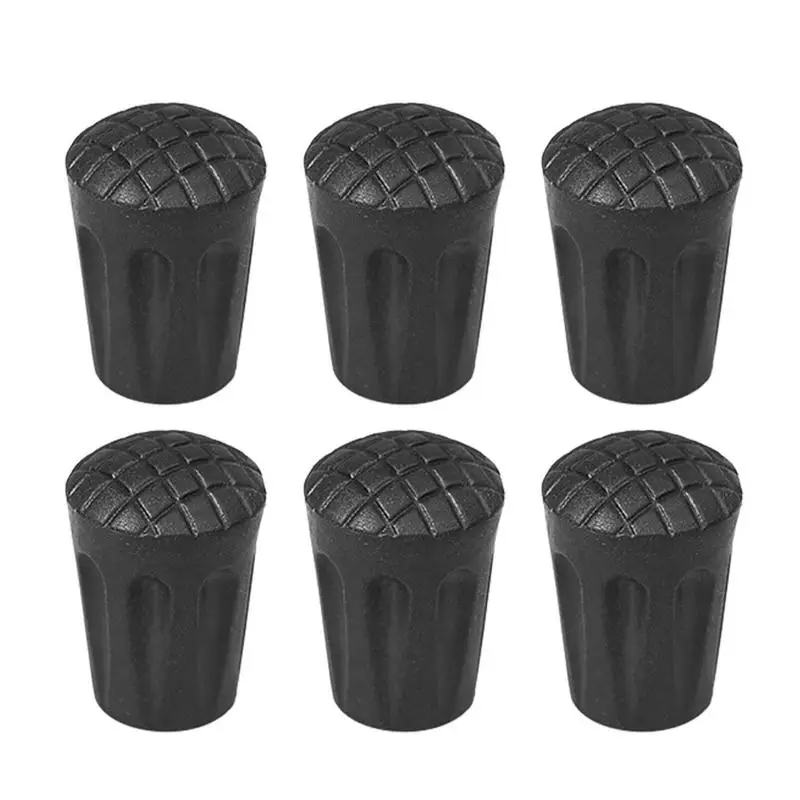 Hiking Poles Tips Trekking Pole Replacement Tips For Hiking Poles 6pcs Non-slip And Shock Absorption Rubber Walking Stick Tips