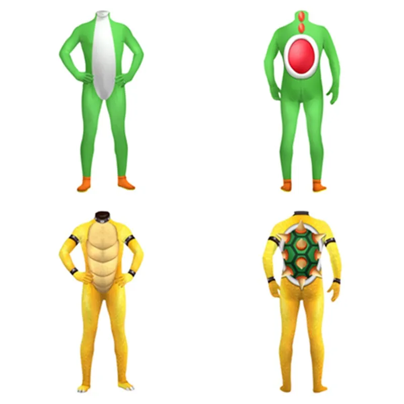 Yoshi Cosplay Bowser Kostüm Erwachsene Männer Frauen Fantasie Overall Spiel Rollenspiel Outfits Halloween Karneval Verkleidung Party Anzug