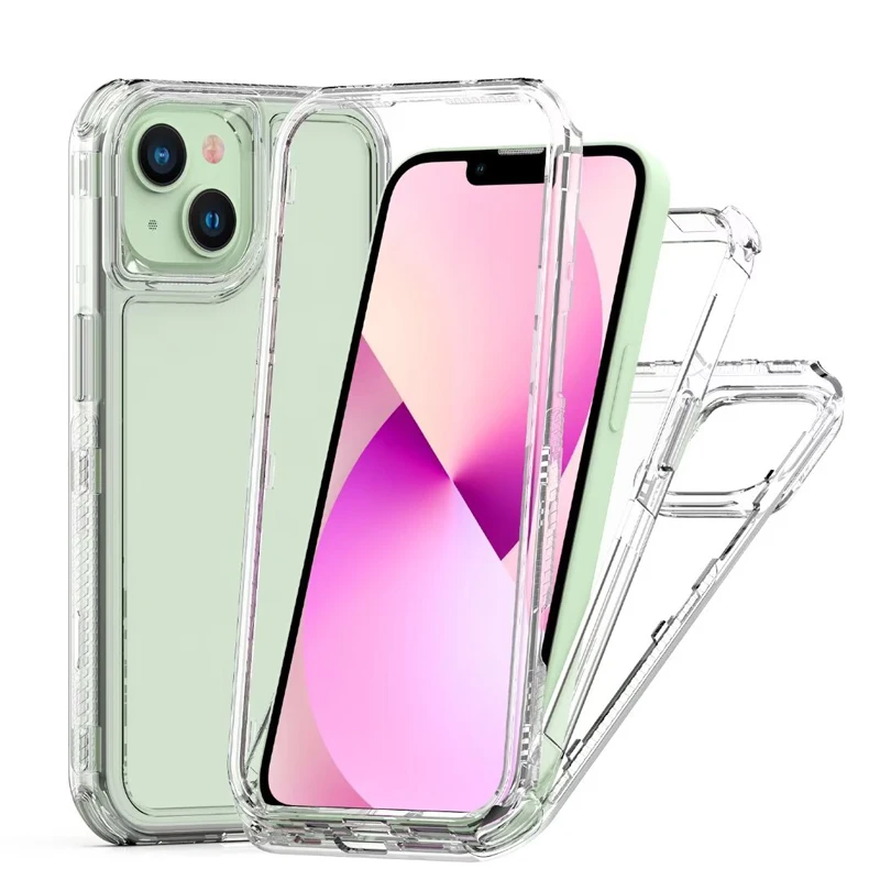 

Heavy Duty Transparent Clear 3 in 1 Phone Case for iphone 6/7/8 Drop-proof Shockproof Phone Protection Cover