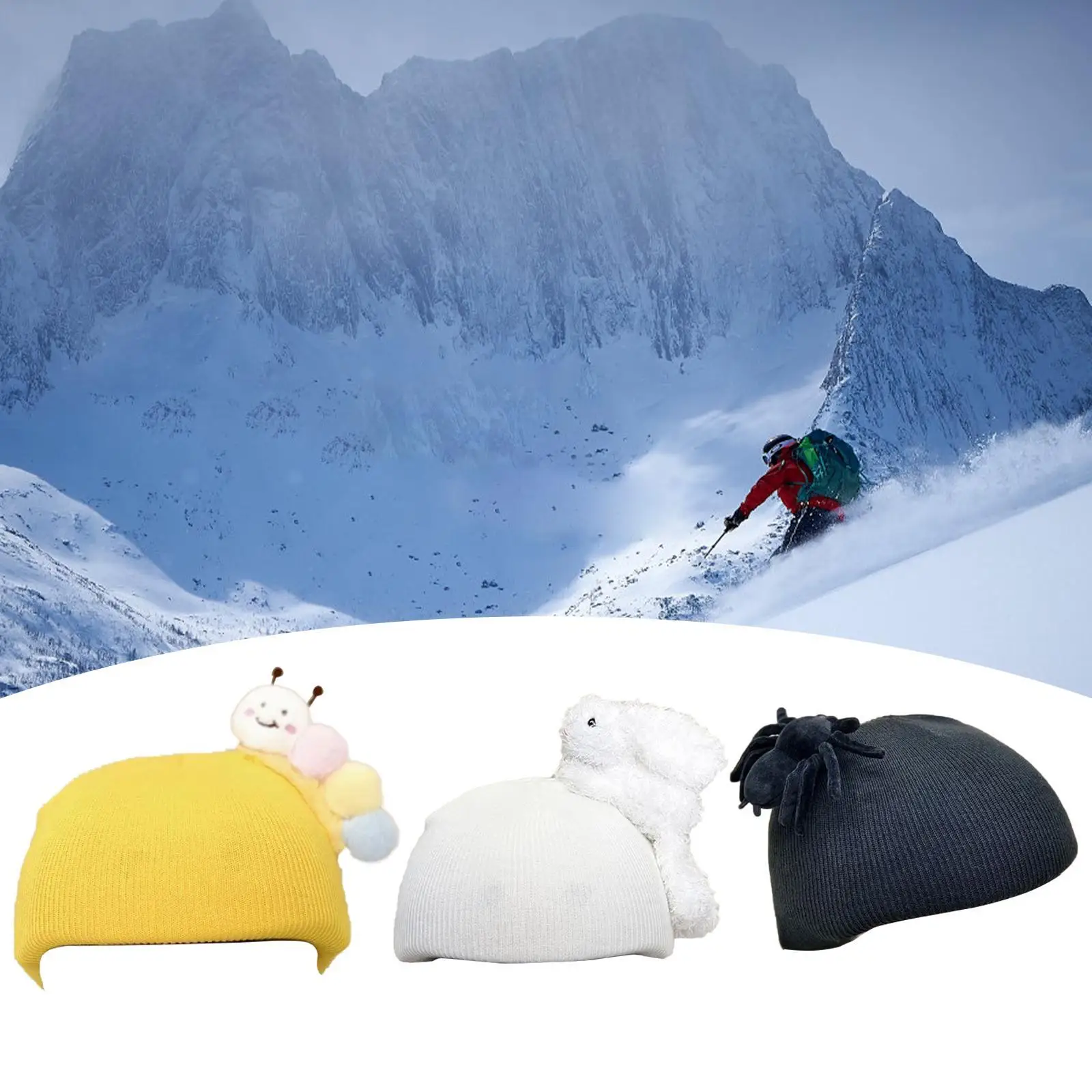 Skihelmhoes Grappige stretch sneeuwhelm die helm decoratief bedekt voor kinderen volwassenen Dames Heren Meisjes Jongens Snowboard Skateboard