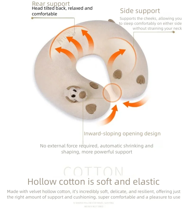 Car Accessori neck pillow with cartoon airplane design for travel, car rides and portable for long-distance journeys