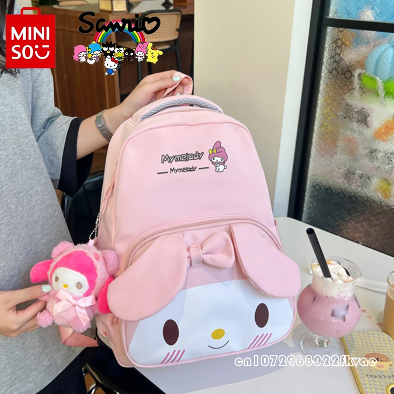 حقيبة مدرسية للنساء من Sanrio-Student ، حقيبة ظهر بسعة كبيرة ، كارتون متعدد الاستخدامات ، كاجوال ، عصري ، عالي الجودة ، جديد