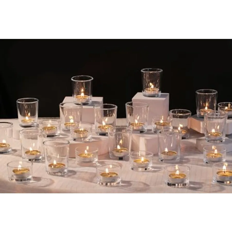 

72pcs Clear Assorted Votive Candle Holders, Glass Candle Holder for Wedding Decor, Tealight Candle Holder for Table Centerpiece