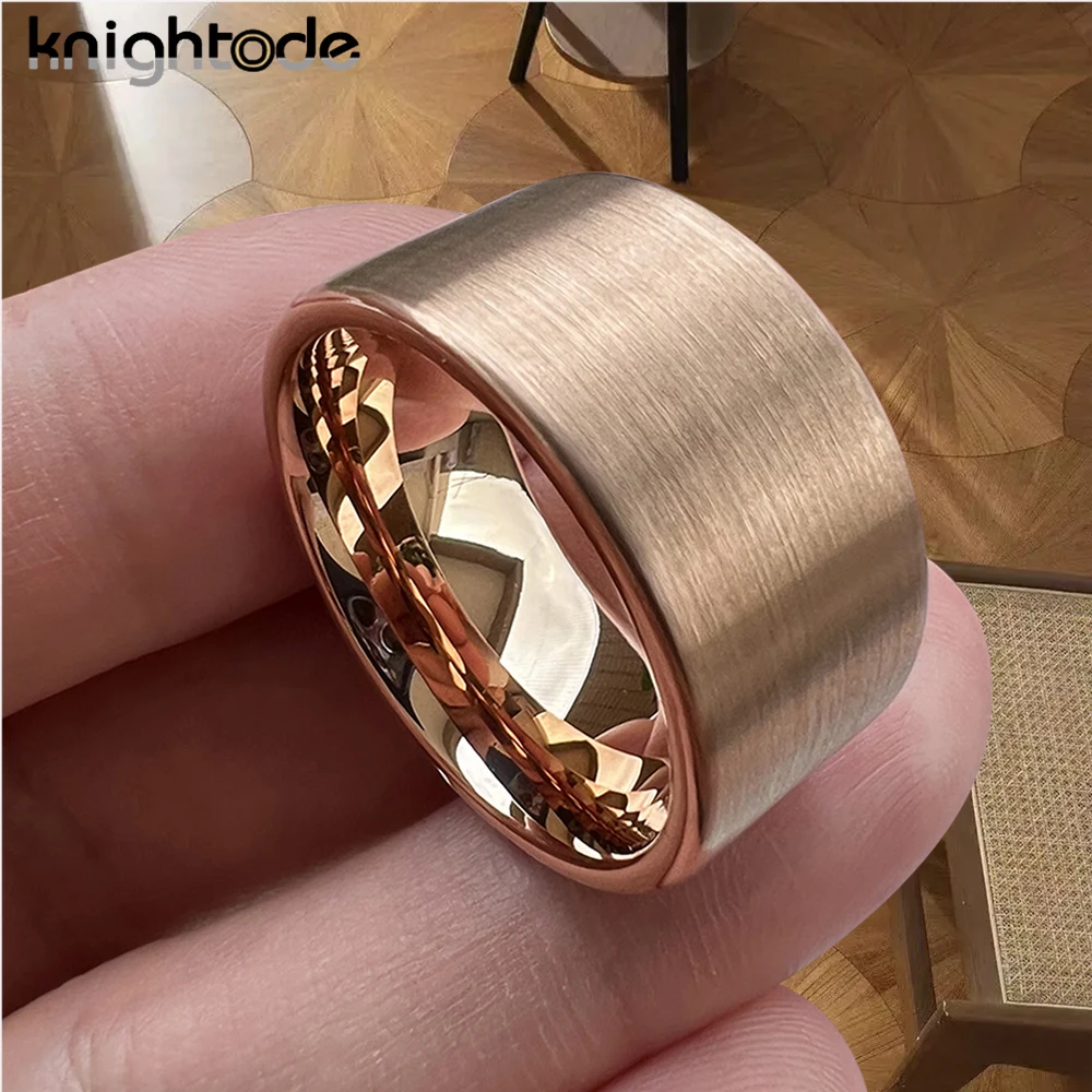 10mm 12mm Width Big Thumb Tungsten Carbide Rings Fashion Men Party  Ring Jewelry Flat Brushed Finish Comfort Fit