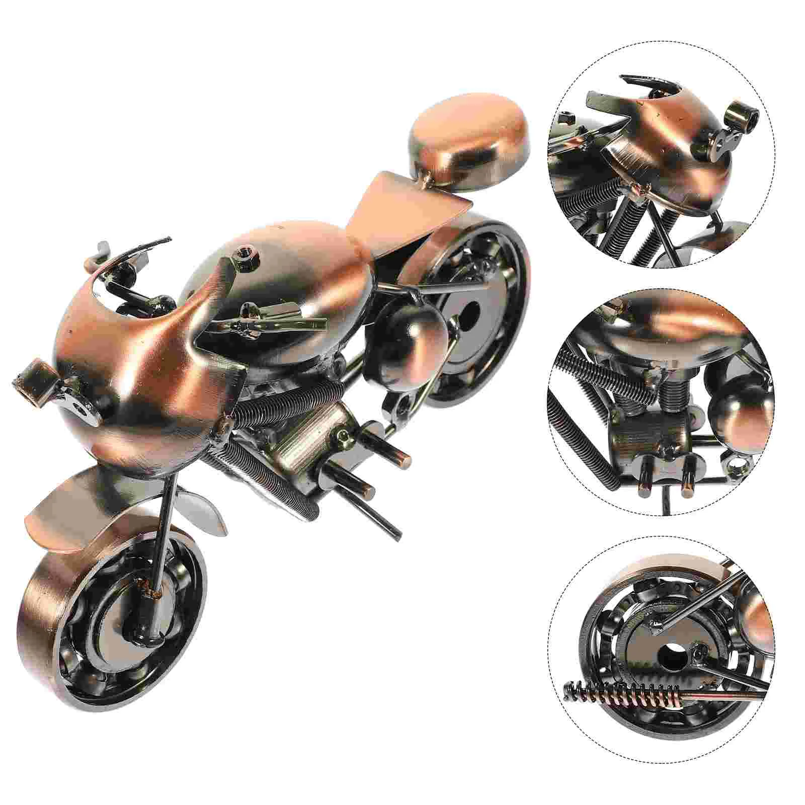 

Motorcycle Model Toys for Boys Room Ornament Sculpture Small Gift Iron Bookshelf Motorbike Craft Travel