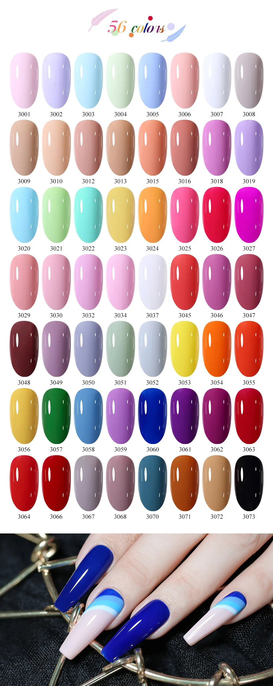 Arte Clavo Gel-Nagellack, 400 Farben, 15 ml, semi-permanenter Gel-Lack, Basis-Decklack, Nagelkunst, Maniküre, Soak Off-LED, UV-Salon-Gel – Detail 9