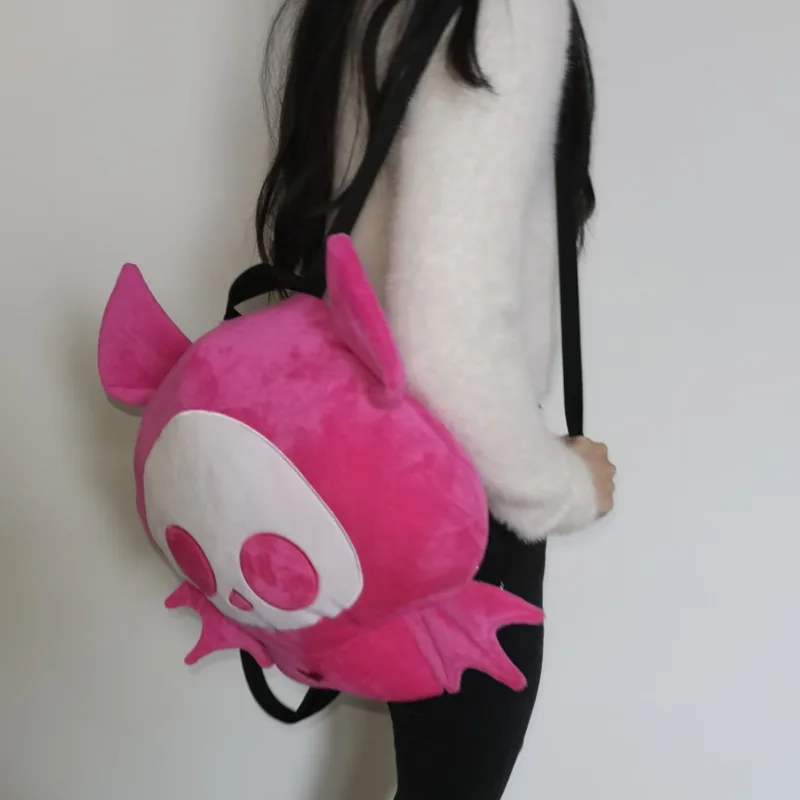 40cm Cartoon Skelanimalsly Marcy Backpack Halloween Gothic Plush Doll Backbag High Capacity Kawaii Skeleton Animals Shoulder Bag