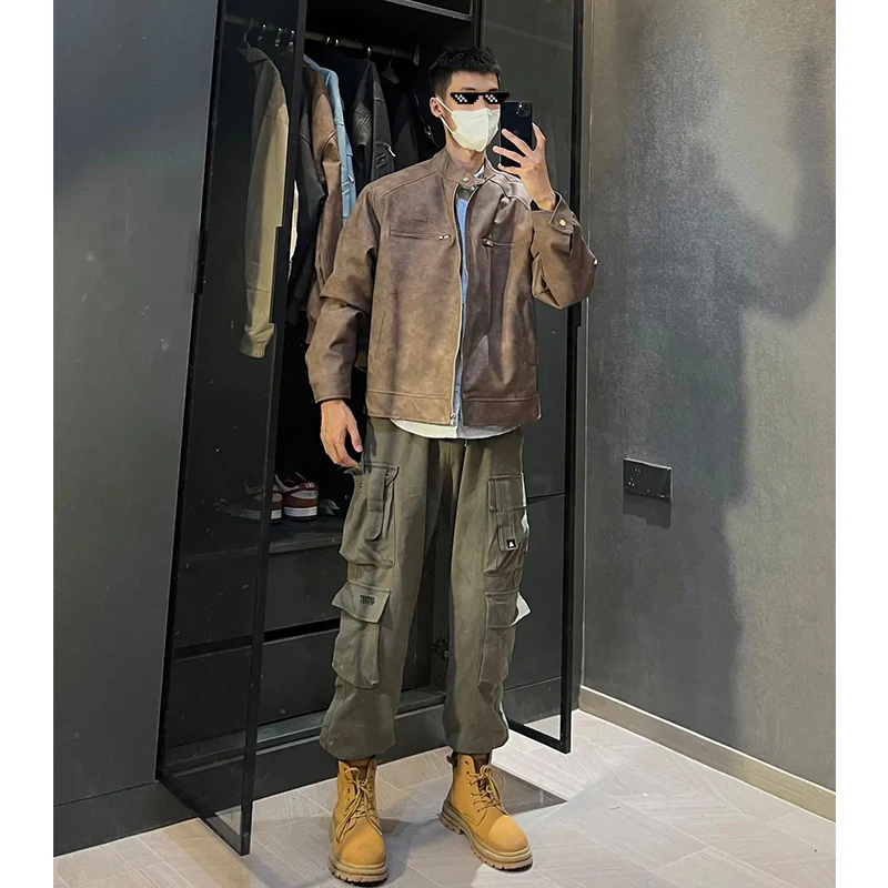 

Military een Work Pants Men's Tactical Vintage Trousers Outdoor Hiking Long Straight Leg Casual Jeans Autumn Faion