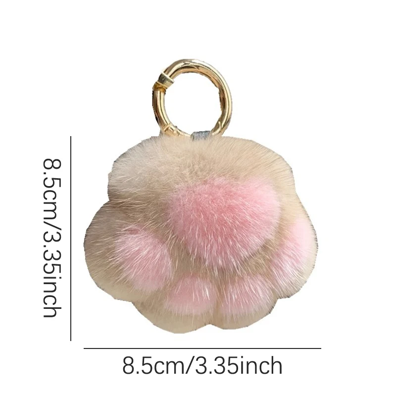 Charm Fashion Plush Bear Paw Car Keychain Women\'s Cat Paw Faux Fur Keychain Bag Pendant Party Favor Jewelry