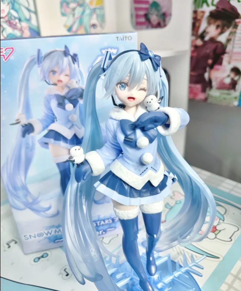 In Stock Genuine Taito Amp+ Snow Miku All Stars 2012 & 2013 Ver. Hatsune Miku Shiromuku Anime Figure Collectible Model Ornament