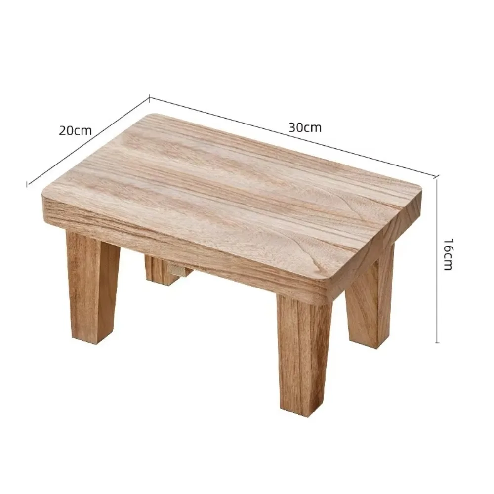 Solid Wood Small Stool Japanese-style Stretched Legs Shoe-changing Stools Multifunctional 30*20cm Home Low Stool Household