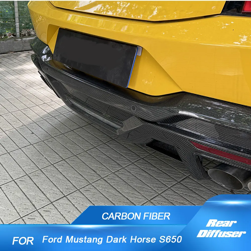

Carbon Fiber Rear Bumper Diffuser for Ford Mustang Dark Horse S650 2024 Car Rear Diffuser Lip Spoiler