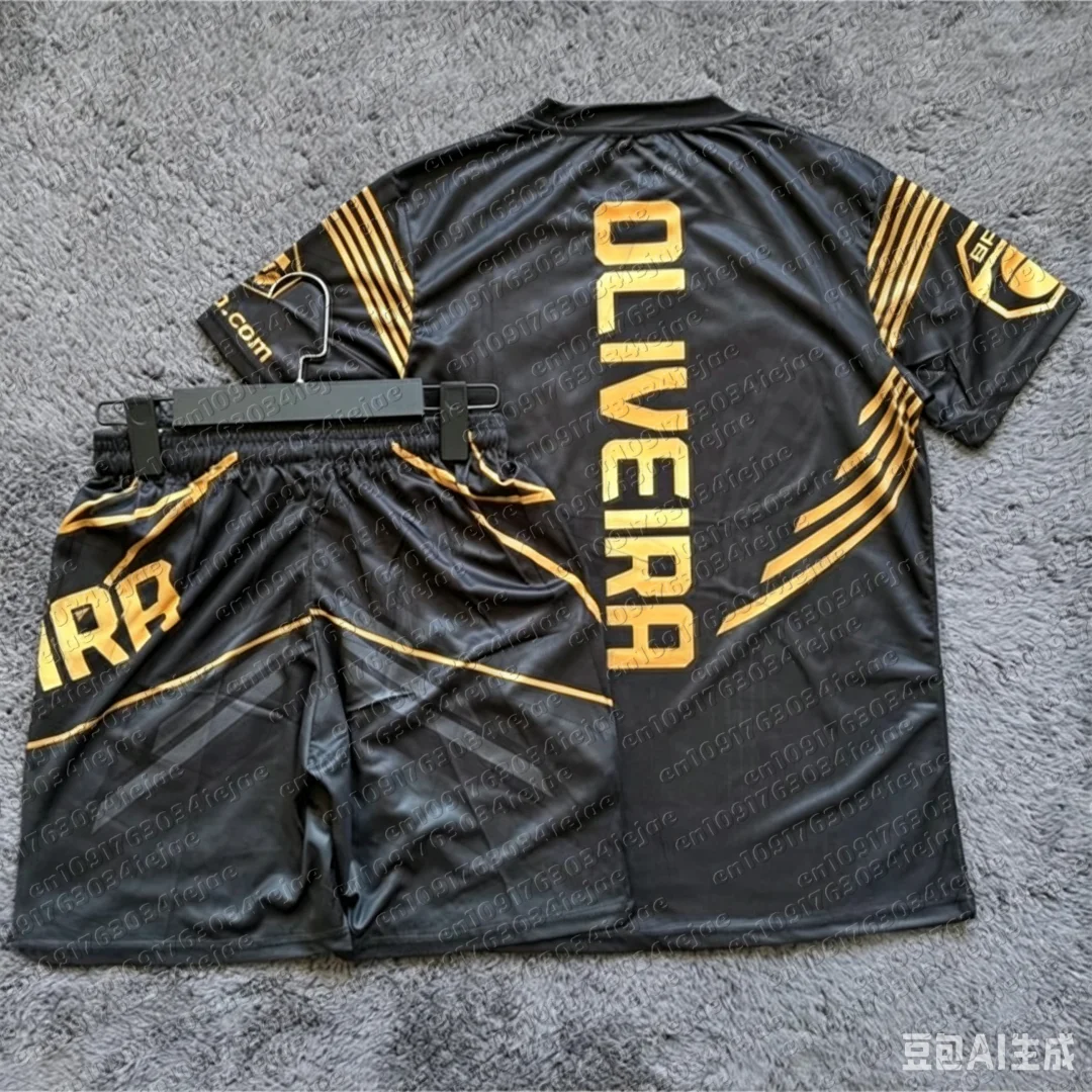 Top Boxer MMA Oktagonaler Käfig Merab Dvalishvili T-Shirt Shorts Set Herren Kinder Sporttraining Laufset Schnelltrocknend Kampfset – Detail 4