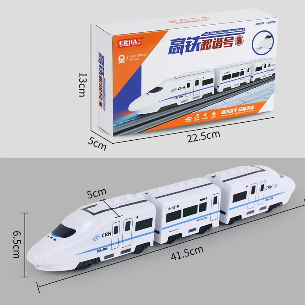 

Plastic Cement Simulation Harmony Rail-car Electronic Components Electric High-speed Railway Train Toys With Sound Light
