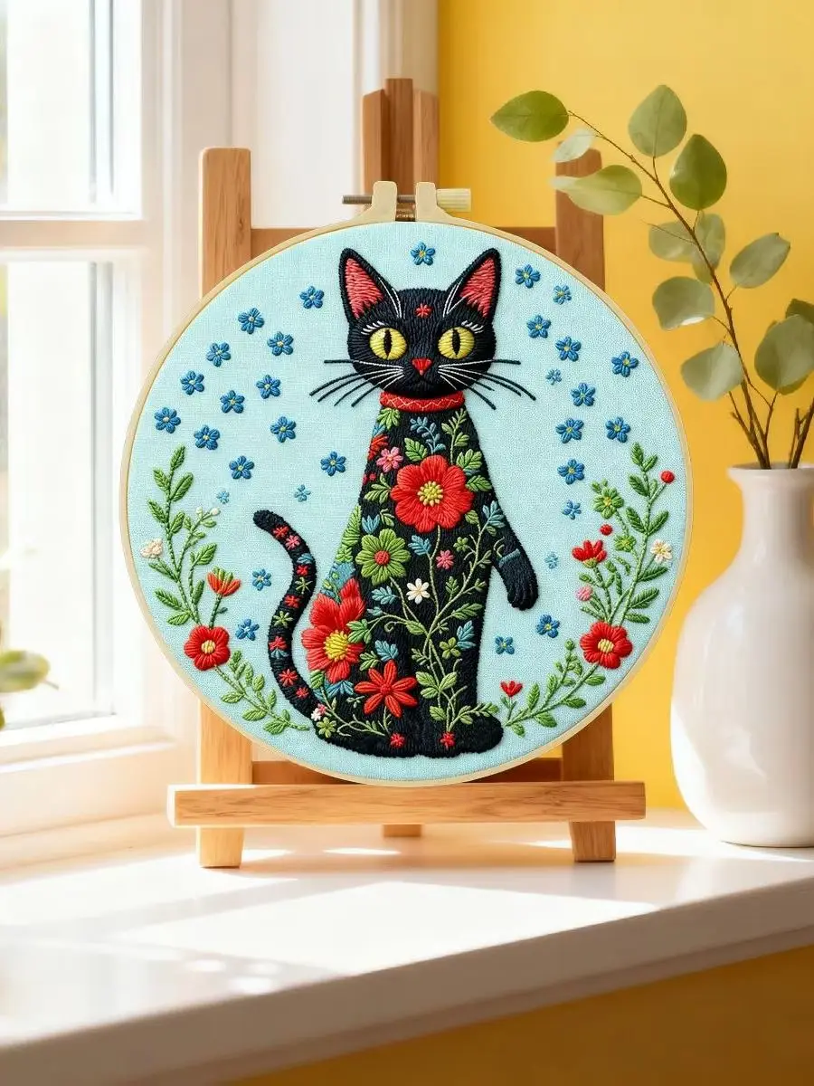 1 Stück 20X20CM/15X15CM 7,87/6,3 Zoll Vogel-Stickerei-Starter-Kit DIY-Kit DIY-Stickerei-Set Handarbeiten Nadelkunst Malerei – Detail 6