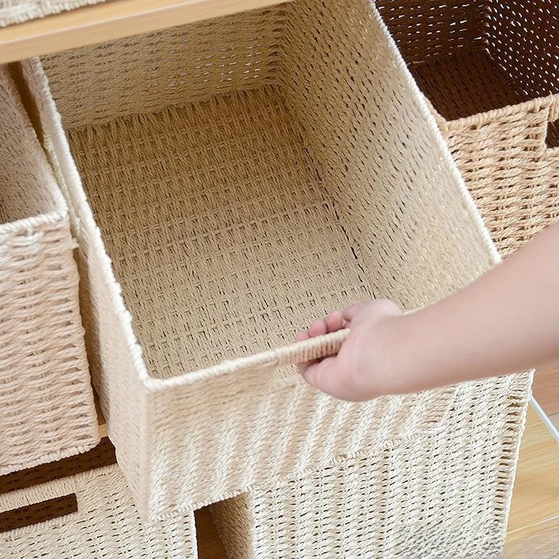 

Плетеная корзина из ивы для хранения, подставка для стеклянных бутылок, органайзер для дома, корзина для хранения в спальне, материал: бумага