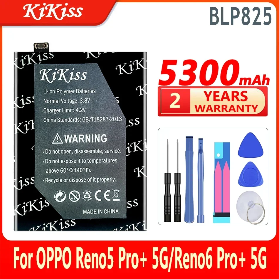 5300mAh KiKiss Battery BLP825 For OPPO Reno 5/6 Pro+ reno6 pro+ reno5 pro+ 5G