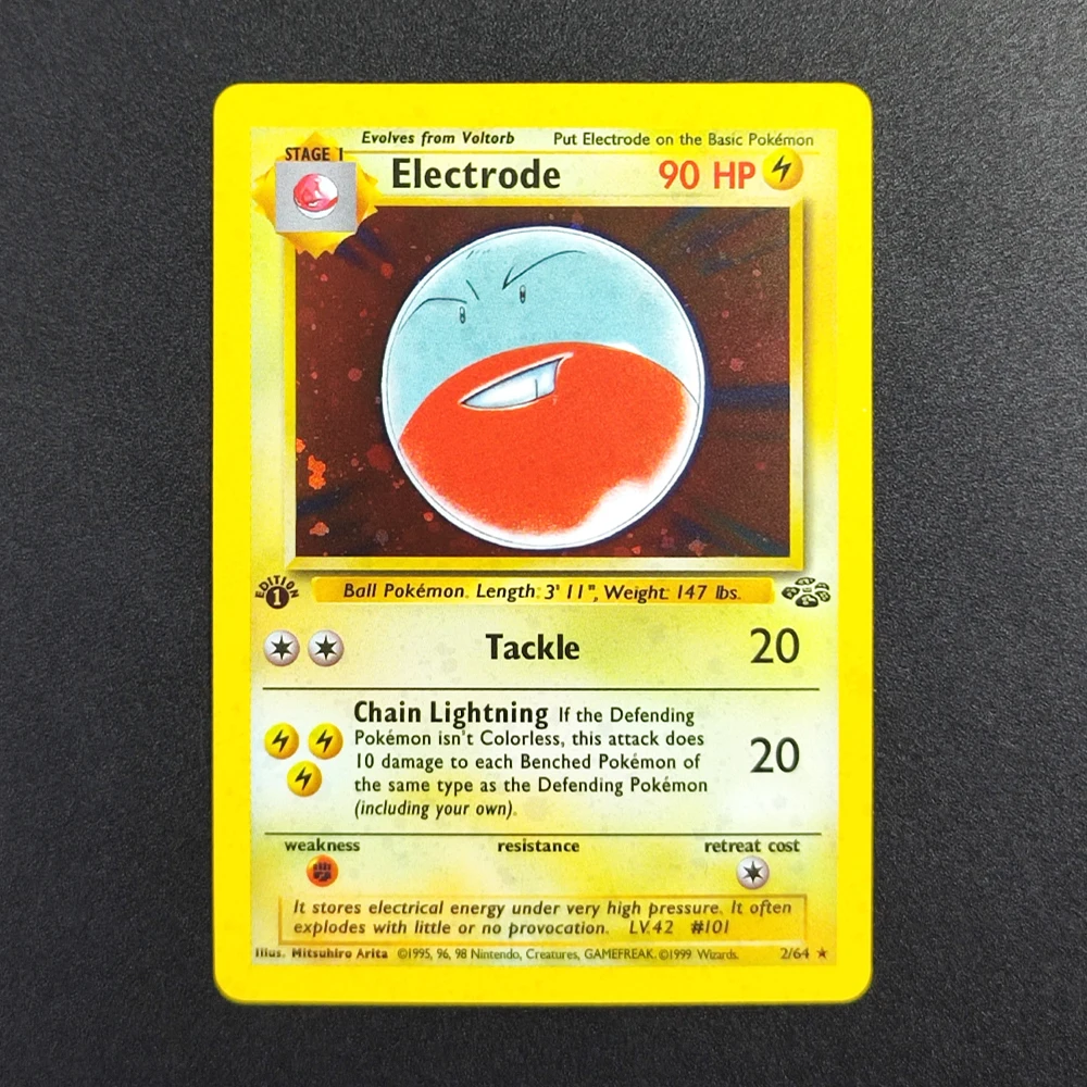 

Proxy Pokemon Card EN Gym Challenge 1st Electrode 2/64 Super Rare Collectibles Card Single Classic Anime Cards Toys