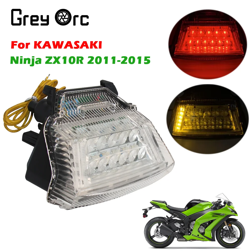 

For Kawasaki ZX10R ZX10 R ZX-10R 2011-2014 2012 2013 Rear Tail Light Brake Turn Signals Integrated LED Light