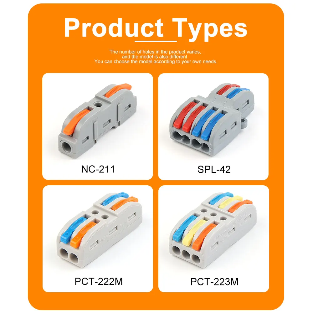 1 in multiple out Quick Wiring Connector Universal Splitter wiring cable Push-in Can Combined Butt Home Terminal Block SPL 222 image 2