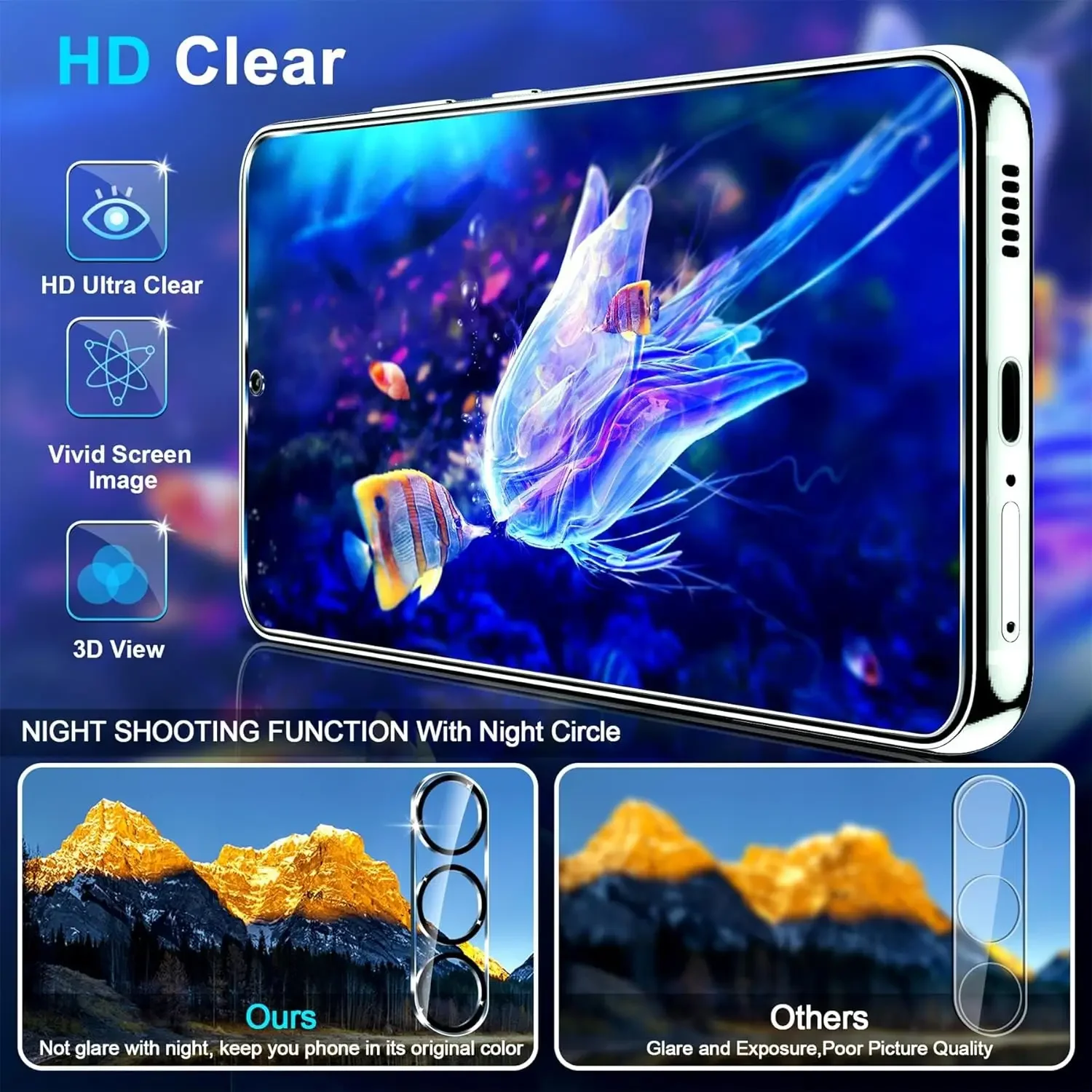 Tempered Glass For Samsung Galaxy S25 Ultra S25 Plus Hardness Screen Protector Camera Lens Cover For S24 Plus Ultra S25Ultra