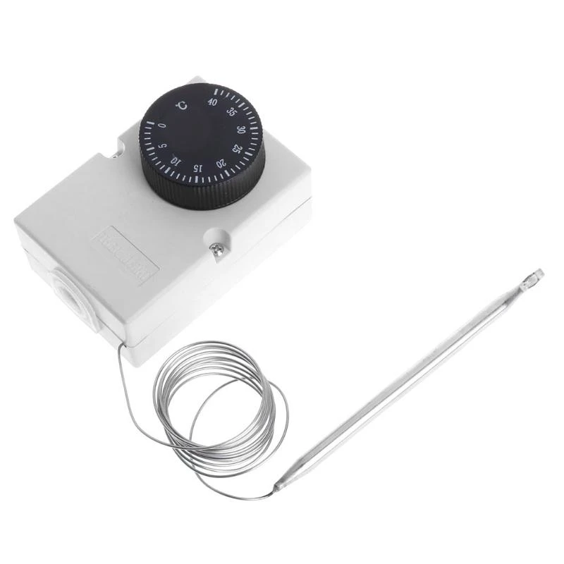 A2BE Temperature Switch with Long Cable & Probe Easy Installation Capillary Thermostat Measuring 0-40℃ AC220v