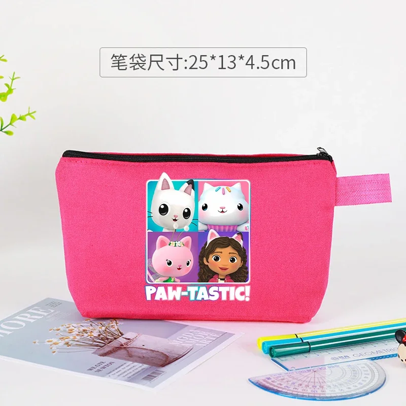 Gabby Dollhouse Cosmetic Bag Anime Cartoon Printed Coin Purse Girls Kawaii Student Stationery Storage Bags Kids Birthday Gifts