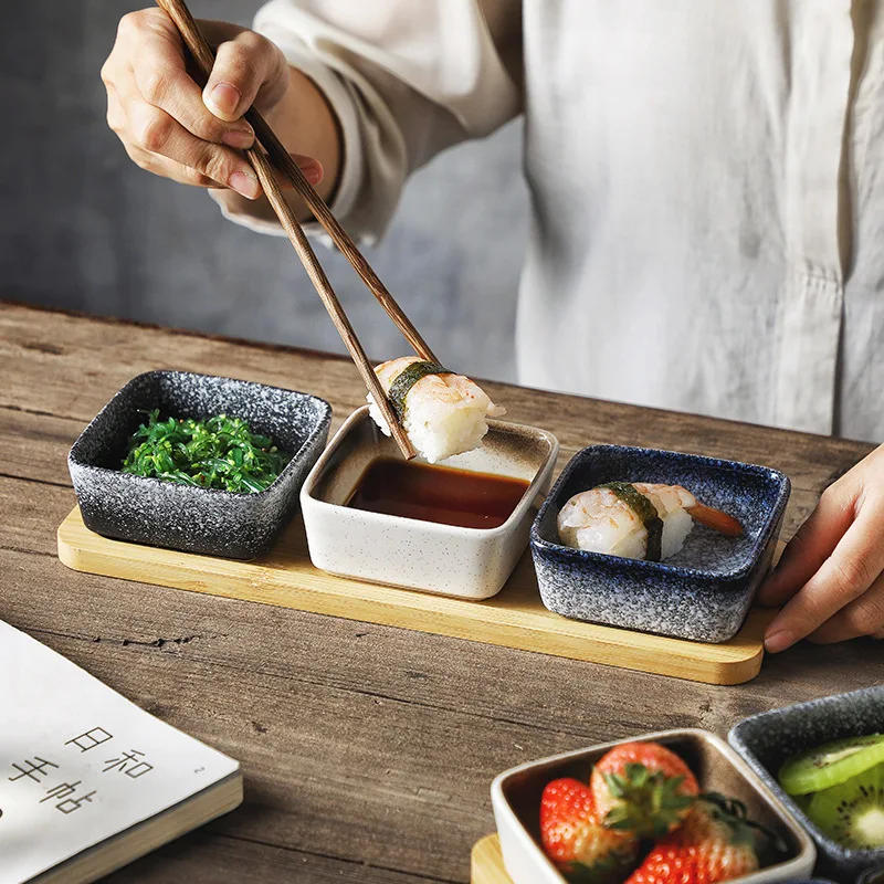 Ceramic Sauce Dish Mini Seasoning Plate Soy Vinegar Dipping Bowl Hot Pot Condiment Tray Household Kitchen Dinner Table Tableware view 2