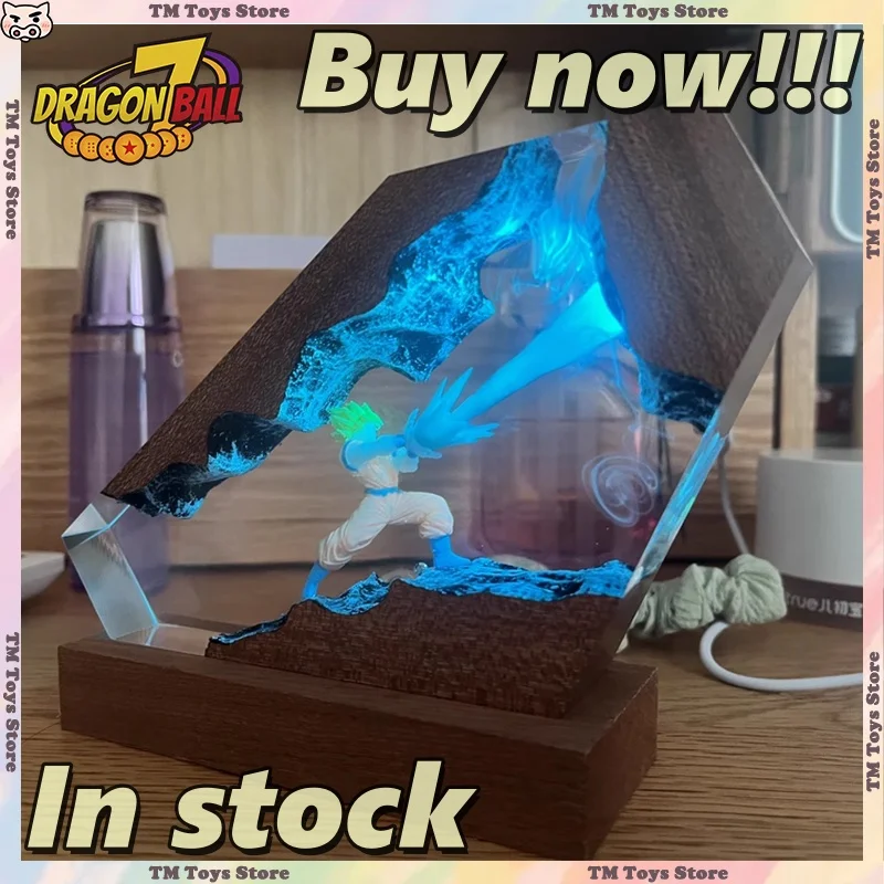 لعبة دراغون بول سون جوكو شخصيات كرتونية ضوء الليل سايان تمثال الايبوكسي الراتنج مصباح غرفة الديكور جمع اللعب الهدايا في الأوراق المالية #1