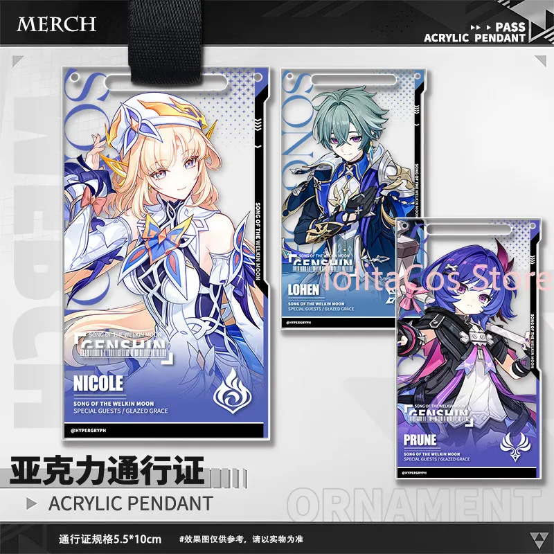 Nuevo Llavero Colgante de Acrílico Genshin Impact Lohen Nicole Prune, Decoración para Bolsos, Regalo de Cumpleaños, Colección de Anime, Accesorio de Cosplay