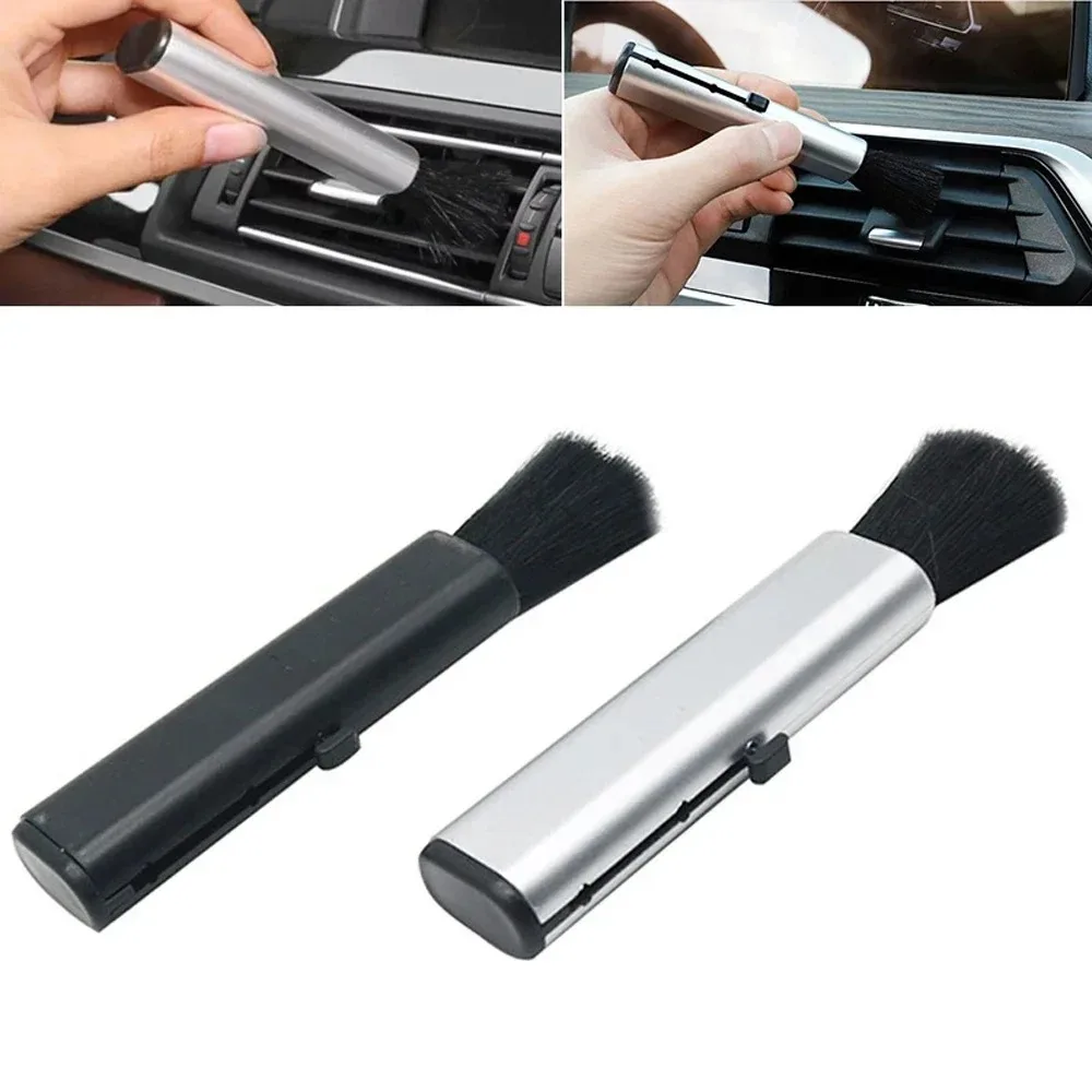 Telescopic Car Cleaning Brush, Air Conditioner Computer Keyboard Cleaning Brush, Plastic Handle Small Brush