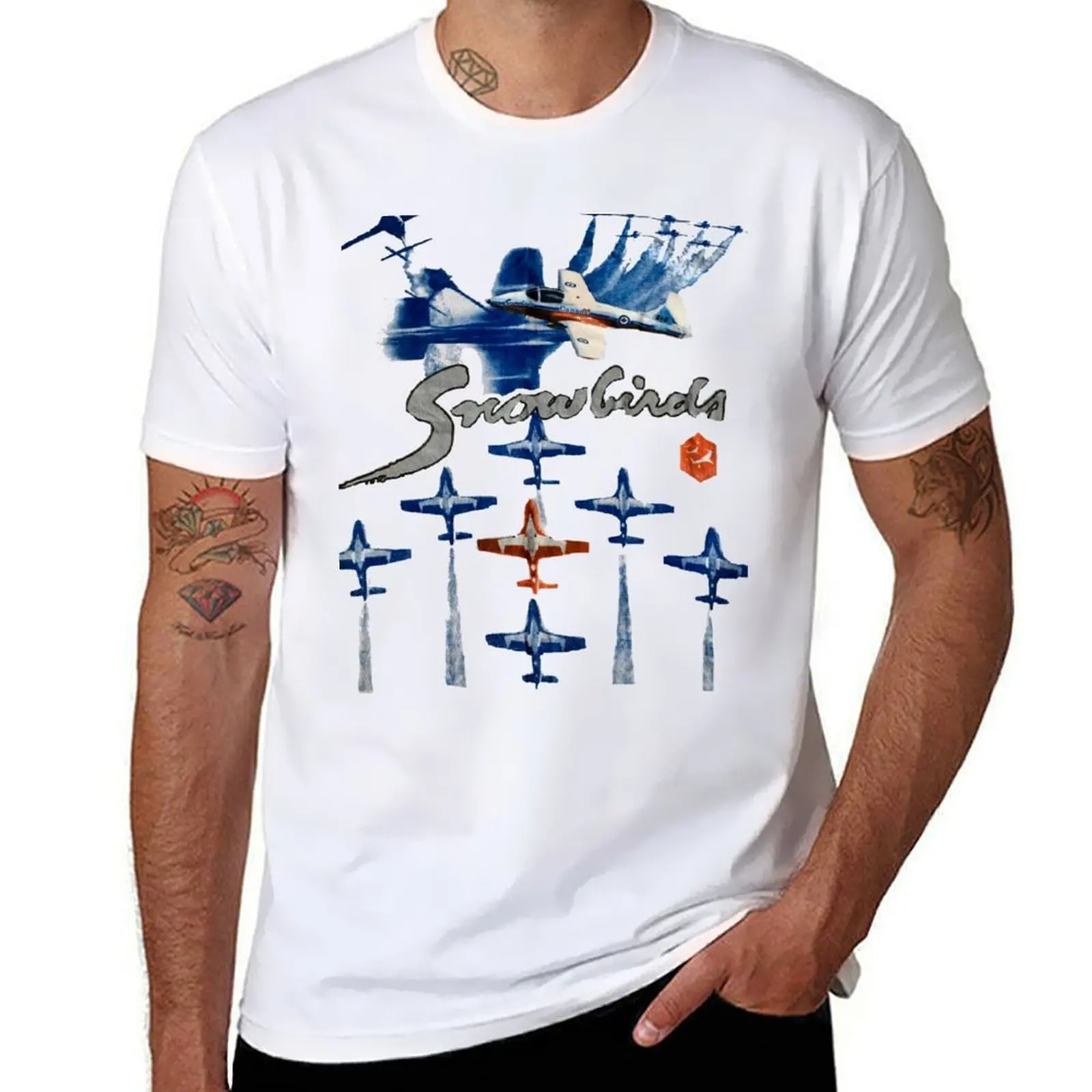 

Vintage 80s 90s Snowbirds Canadian Air Force Squadron Air Demonstration Pilot Flying T-Shirt cotton t shirt pack T-Shirt
