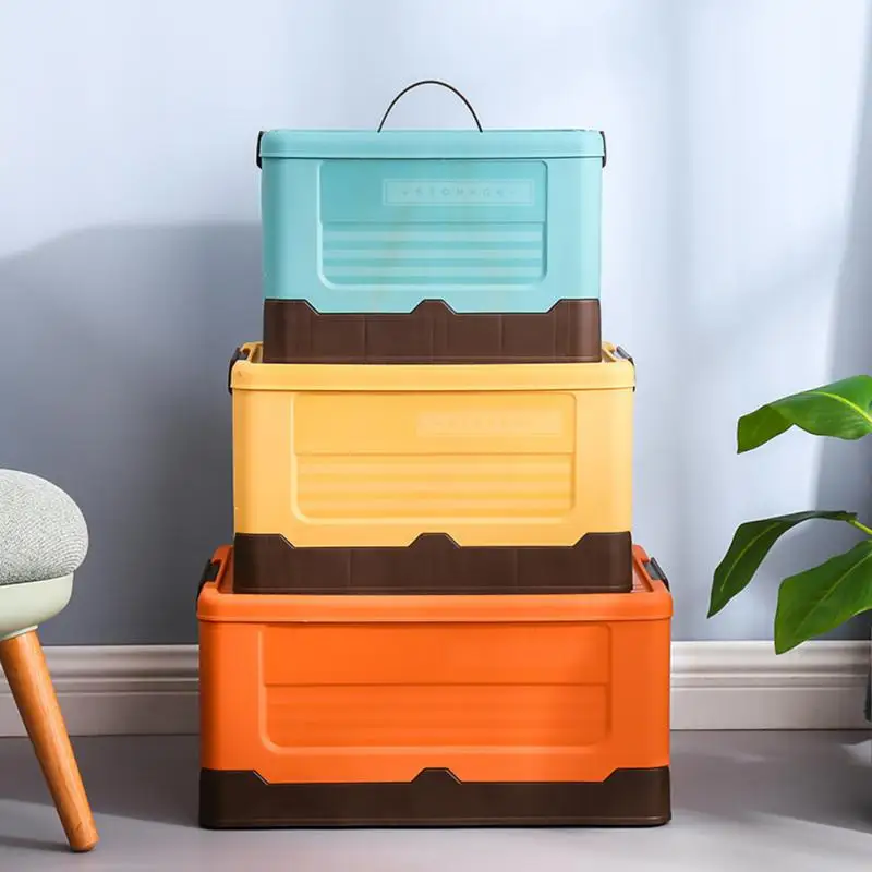 New Arrival Large Capacity Foldable Storage Box With Lid Multifunction Organizer Toy Box Student Dormitory Plastic Storage Case
