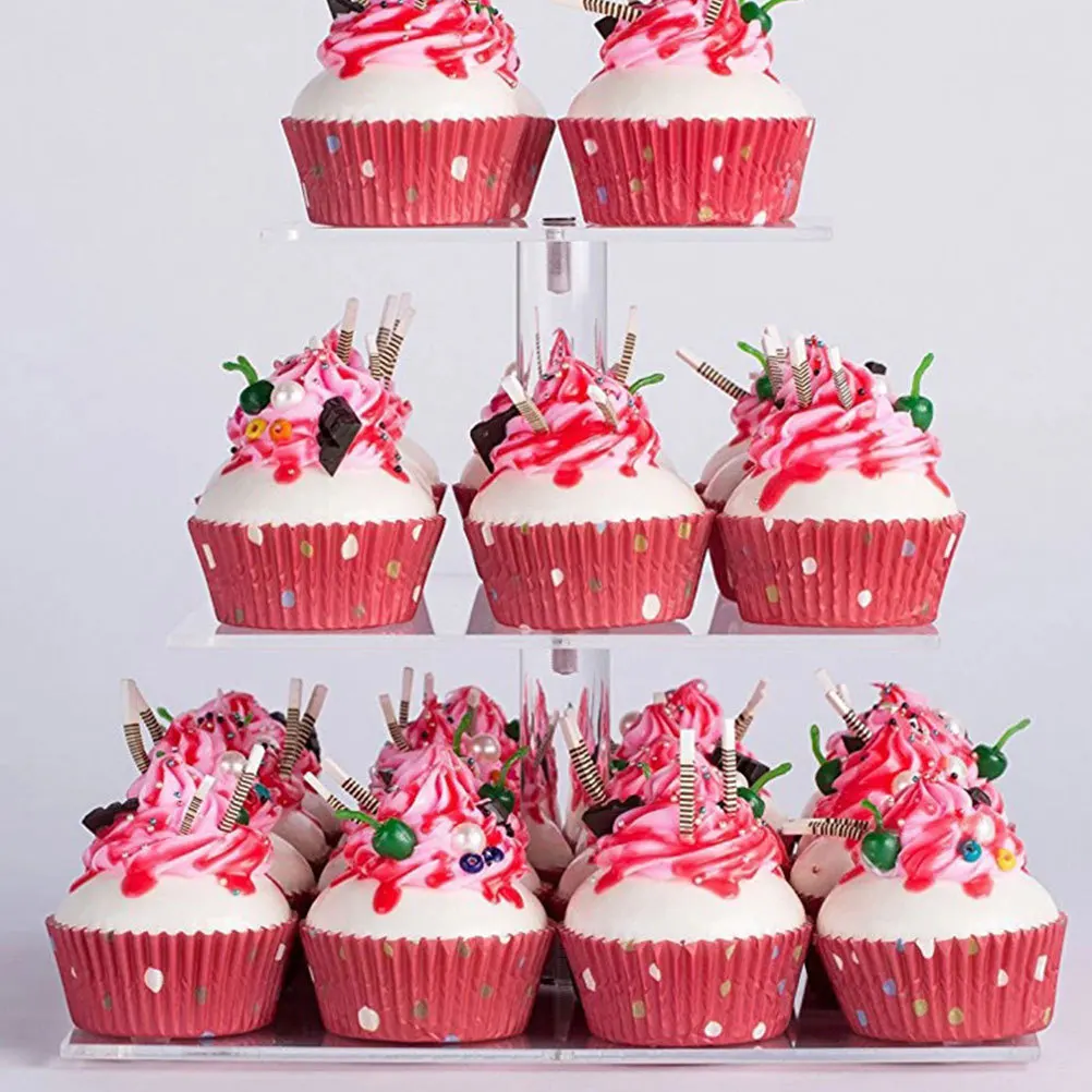 1 قطعة كعكة عرض موقف الاكريليك متعدد الطبقات مستقرة الحلوى رف الزفاف عيد ميلاد كب كيك حامل حفلة استخدام كعكة شفافة الرف #1