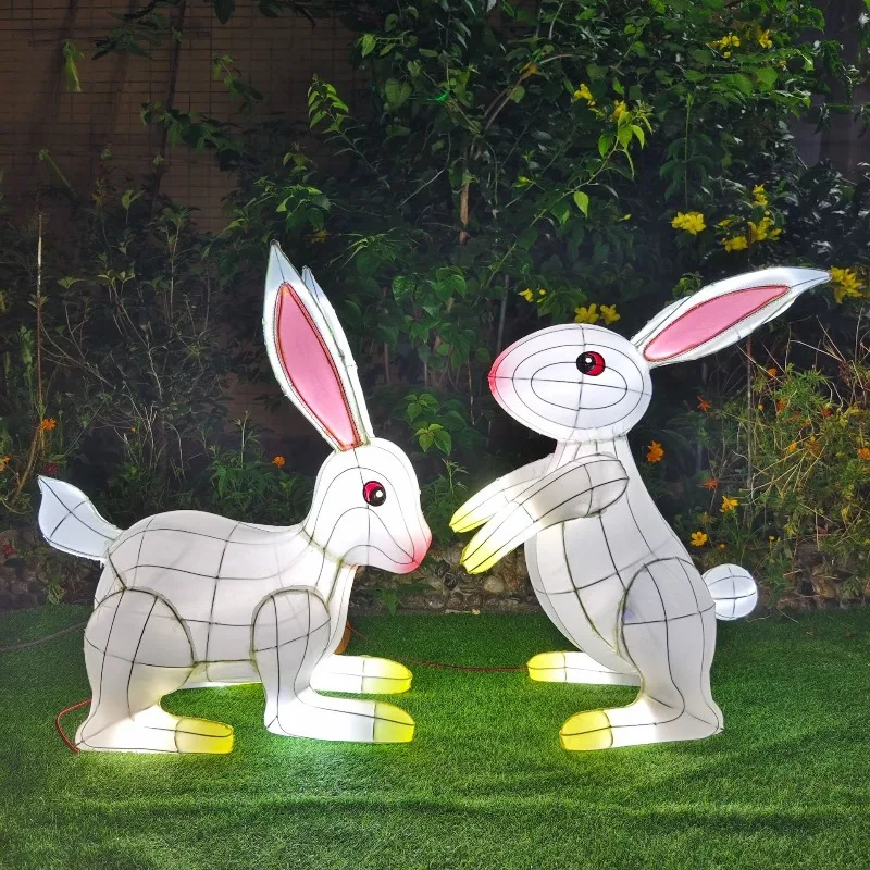 Mid-Autumn Festival Jade Rabbit Flower Lamp Outdoor Large Antique Rabbit Flower