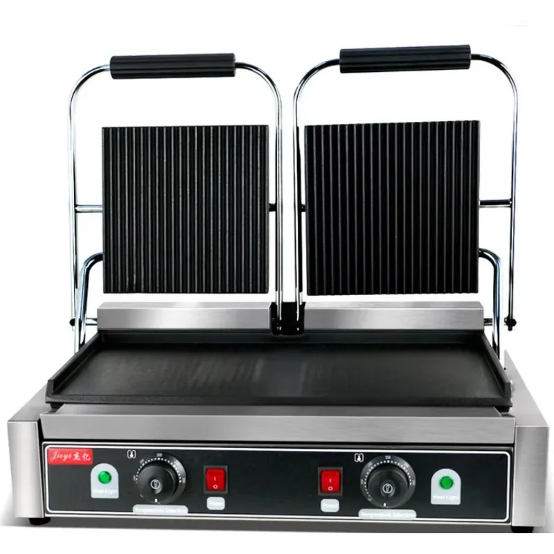 Máquina eléctrica antiadherente para parrilla de carne/panini con parrilla de doble contacto