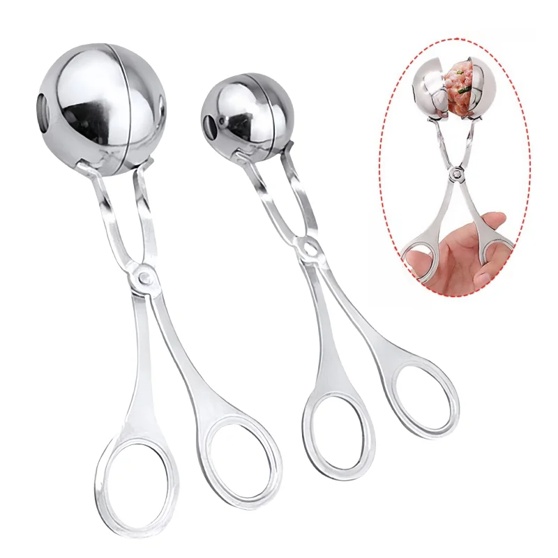 Clips para albóndigas de acero inoxidable, herramienta para hacer albóndigas, bola de pescado relleno antiadherente, bola de arroz, molde para hacer helados, utensilios de cocina