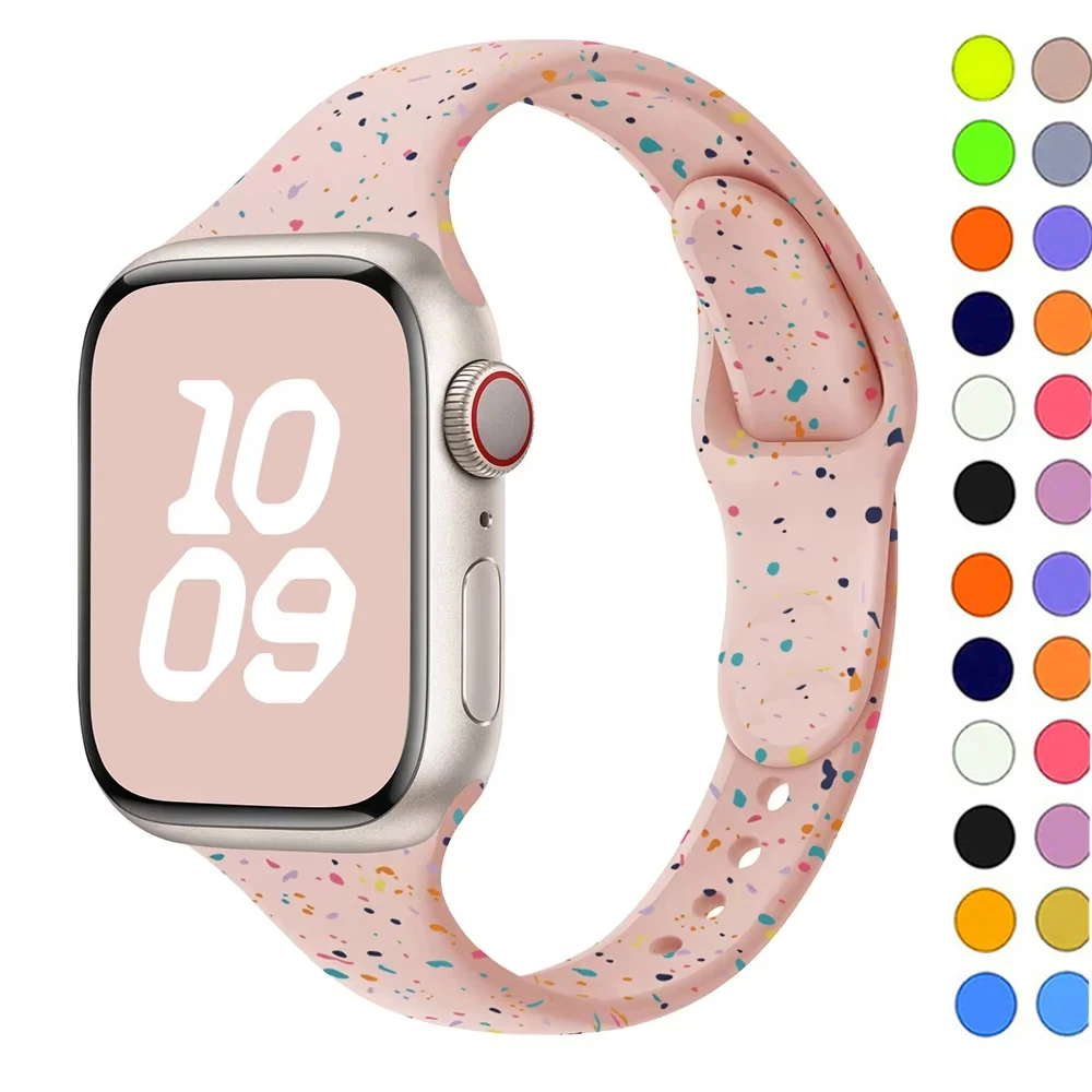 Original Silicone Strap For Apple Watch Band 45mm 44mm 40mm 41mm 38mm Correa iwatch series 10 42mm 46mm 9 8 SE 7 6 Ultra 2 49mm