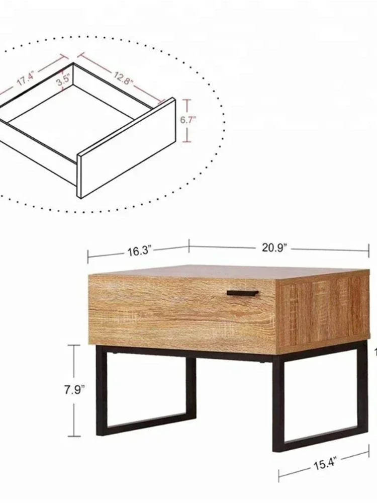 Simple Living Room Sofa Side Table Table Locker Bedroom Bedside Table Convenient Storage Iron Storage Cabinet