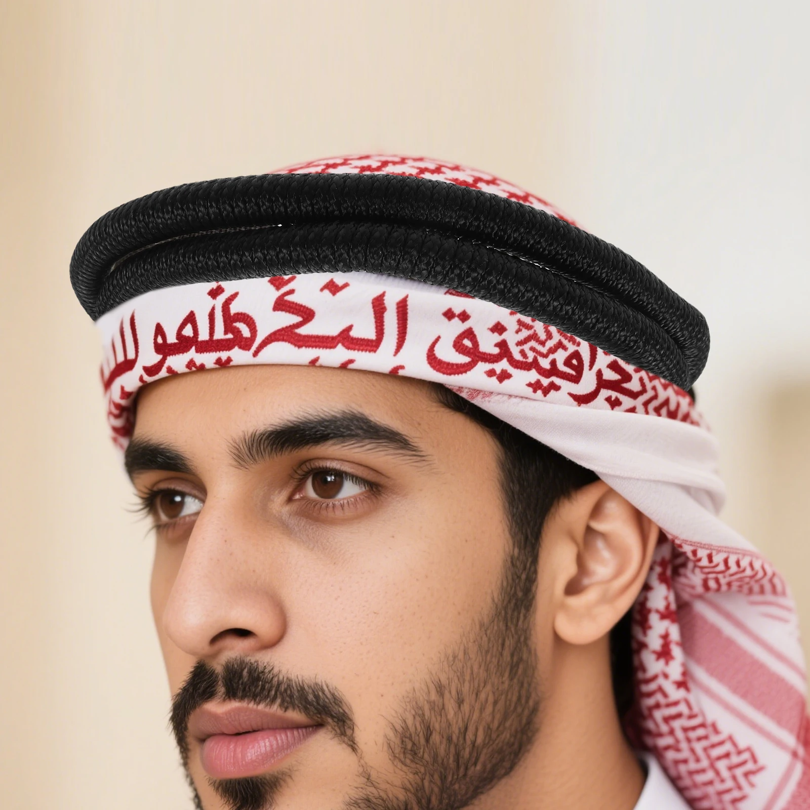 

Middle Eastern Headpiece Black 56CM Head Scarf Rope Durable Arab Costume Accessories Mens Wraps Headwear Halloween Party Stage