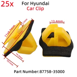 25PCS Door Trim Strip Guard Plate Anti-collision Strip Clip Yellow D184 Fit For Hyundai Replaces 87758-35000 For Auveco #21064